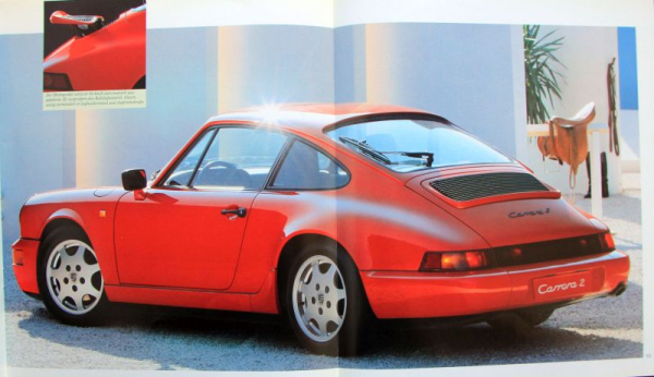 Porsche 911 Carrera 2 Turbo Modellprogramm 1990 Automobilprospekt (7130)